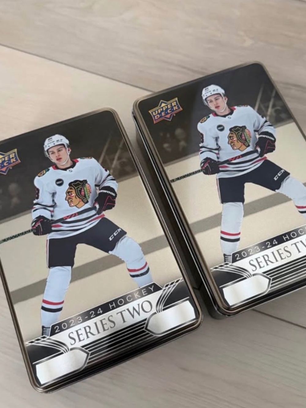 2023-24 Upper Deck Series 2 Bedard Tins Empty